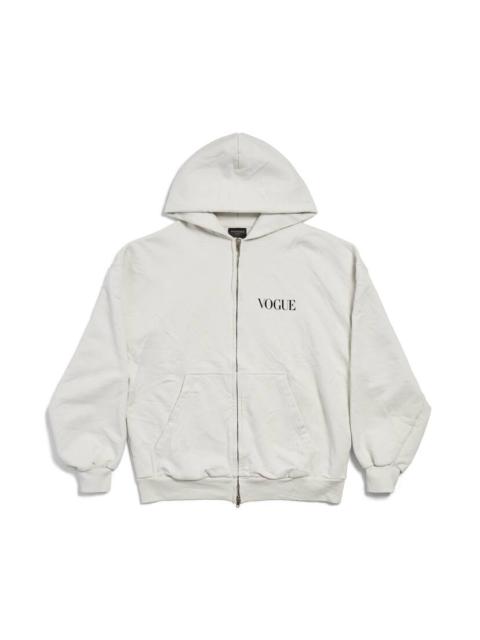 BALENCIAGA Balenciaga | Vogue Zip-up Hoodie Regular Fit in Dirty White