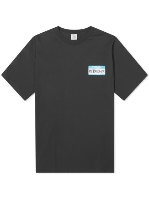 VETEMENTS VETEMENTS My Name Is T-Shirt