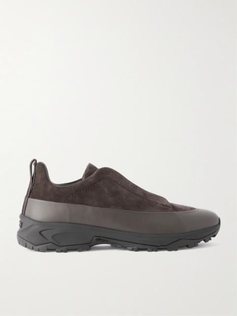 ZEGNA Triple Stitch™ Monte Rubber-Trimmed Suede Slip-On Sneakers