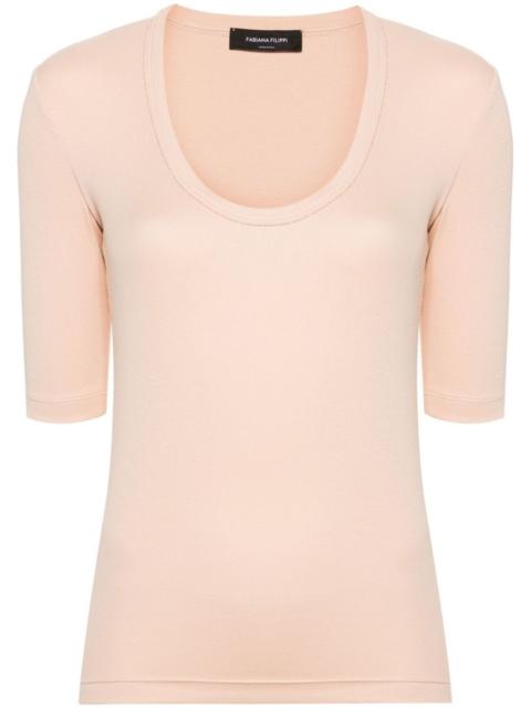 FABIANA FILIPPI beaded-trim stretch-cotton top