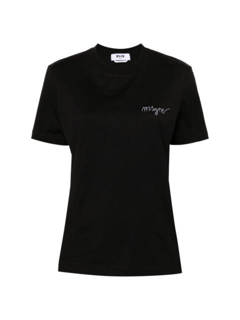 MSGM logo-embroidered T-shirt
