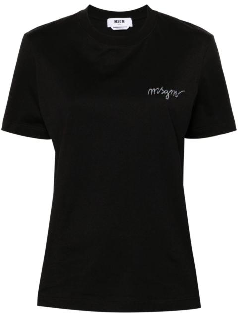 MSGM logo-embroidered T-shirt