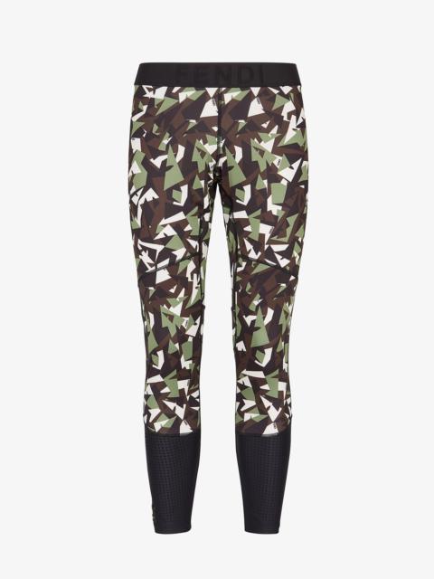 FENDI Multicolor stretch fabric leggings