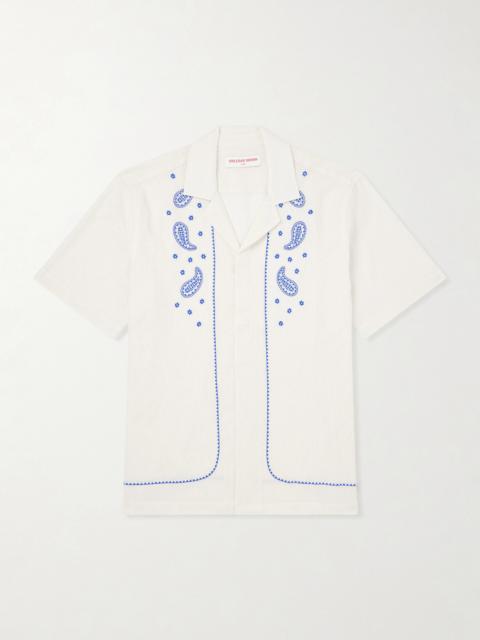 ORLEBAR BROWN Maitan Camp-Collar Embroidered Cotton Shirt