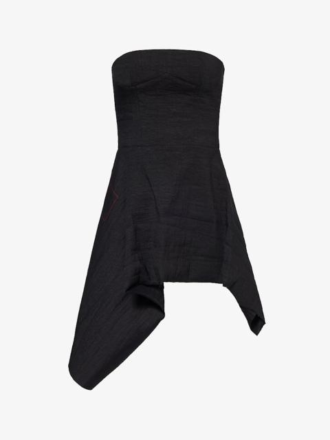 Tarte corseted linen-blend top
