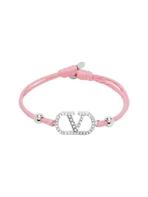 Valentino Pink VLogo Signature Cotton Bracelet