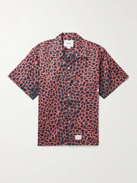 WTAPS Night Vision Camp-Collar Leopard-Print Cotton-Twill Shirt