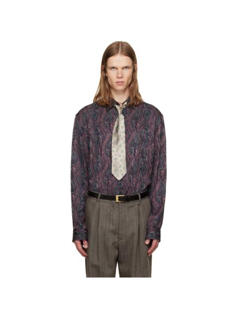 Dries Van Noten Purple & Green Paisley Shirt