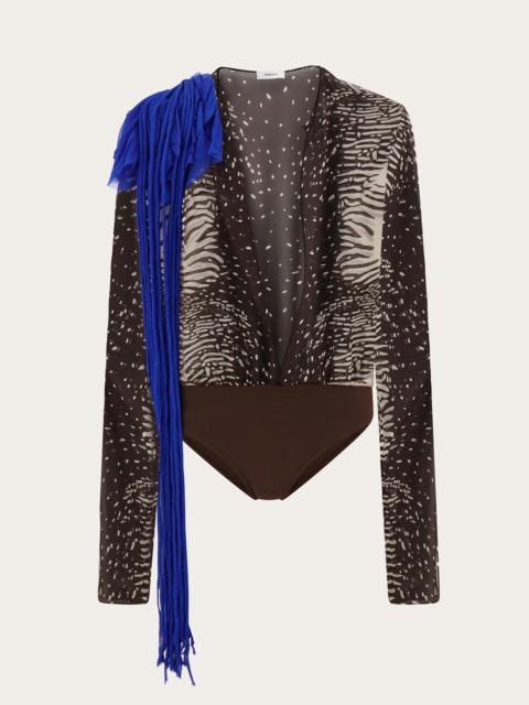 FERRAGAMO Body with flower sash detail