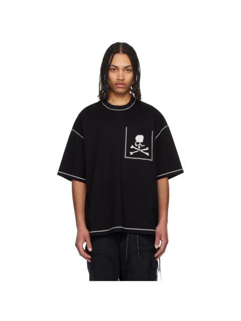 mastermind JAPAN Black Boxy Cross-Stitch T-shirt