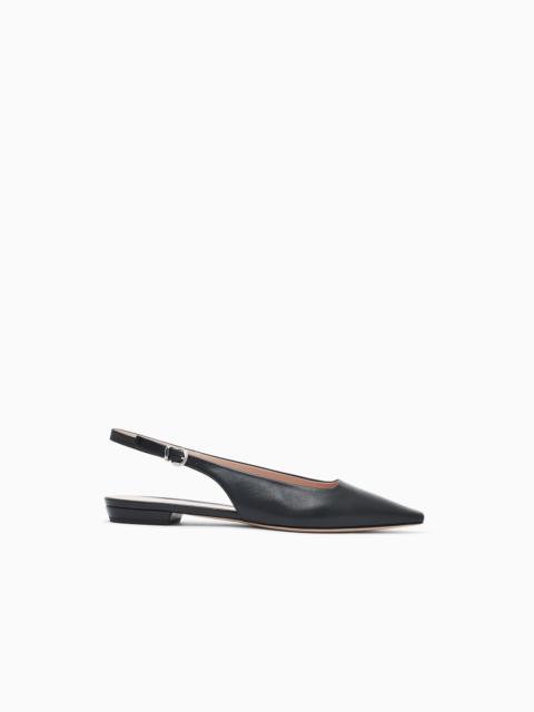 EMPORIO ARMANI BALLET FLAT IN NAPPA LEATHER WITH A LEATHER AND RUBBER SOLE