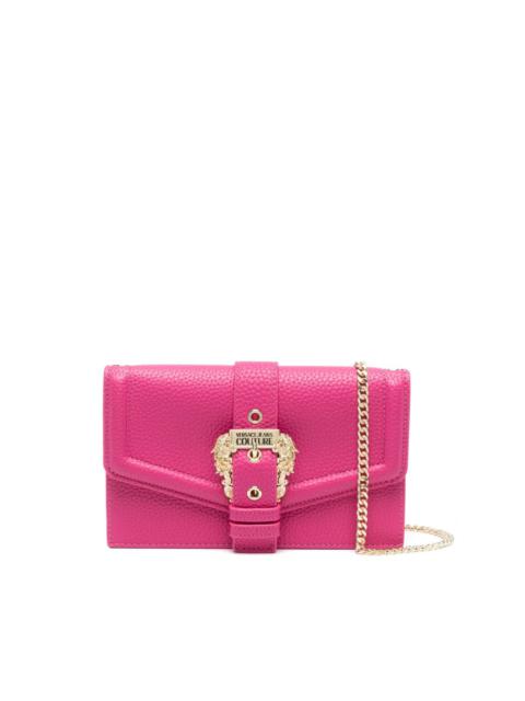 VERSACE JEANS COUTURE logo-buckle faux-leather crossbody bag