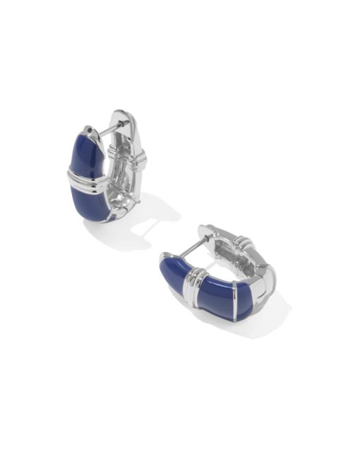 KENDRA SCOTT Courtney Silver Enamel Huggie Earrings