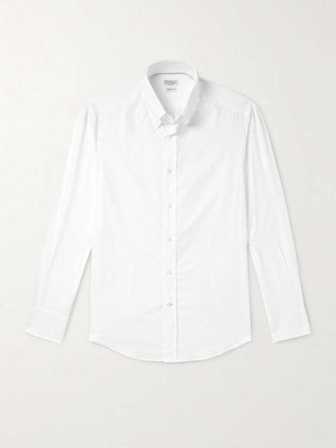 Brunello Cucinelli Button-Down Collar Cotton-Poplin Shirt