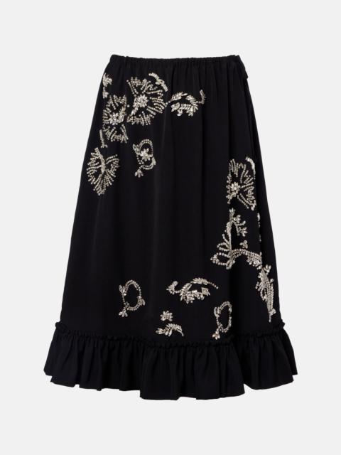 Dries Van Noten Embellished ruffled midi skirt