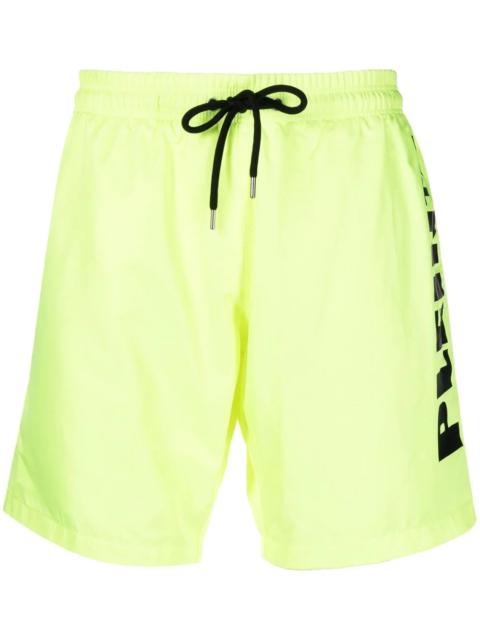 PHILIPP PLEIN logo-print drawstring-waist swim shorts