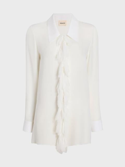Luka Button-Front Top with Ruffle Detail