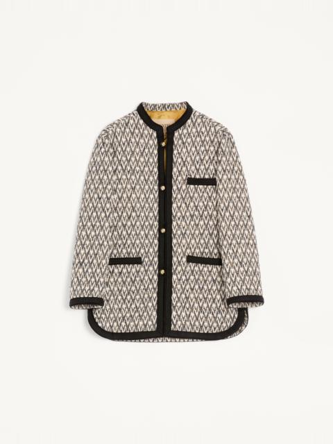 Valentino VALENTINO BOUCLÉ WOOL JACKET WITH TOUTE LA V JACQUARD PATTERN