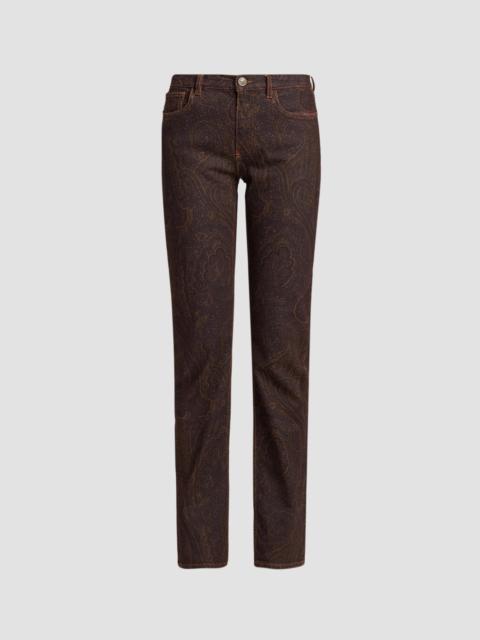 Etro Women's Paisley Mid-Rise Slim Jeans - Multi