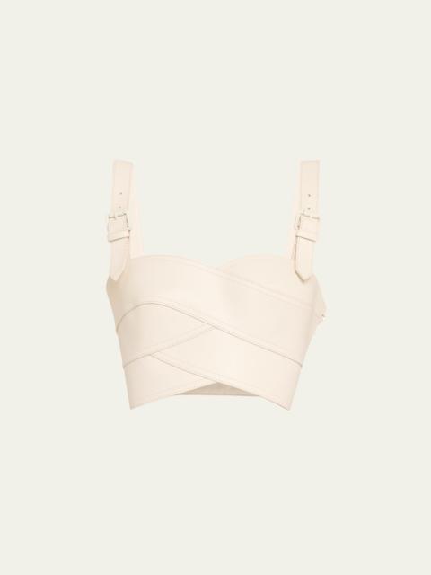 Monse Leather Belt Bustier Top