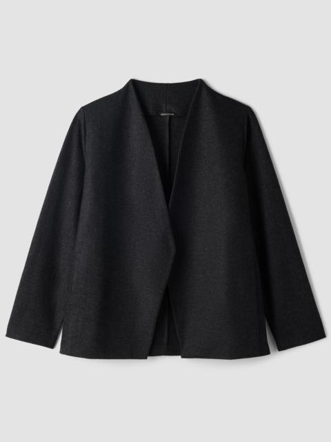 EILEEN FISHER Mélange Felted Wool Jersey Angled Jacket in Regenerative Wool