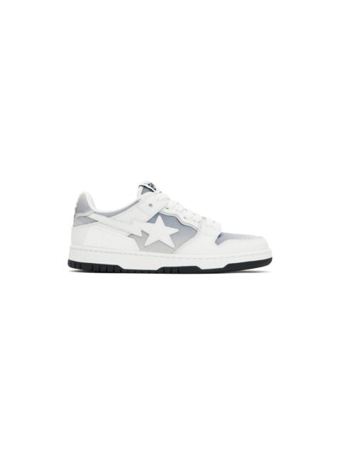 A BATHING APE® White & Gray Sk8 Sta #4 Sneakers