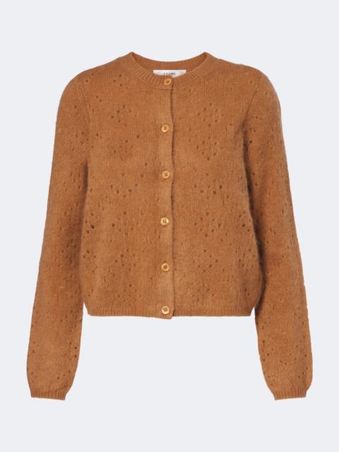 FRAME Pointelle wool and cashmere cardigan
