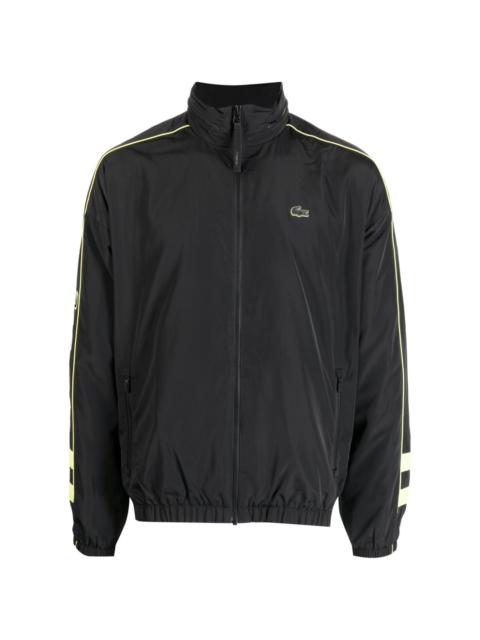 LACOSTE concealed-hood logo-patch jacket