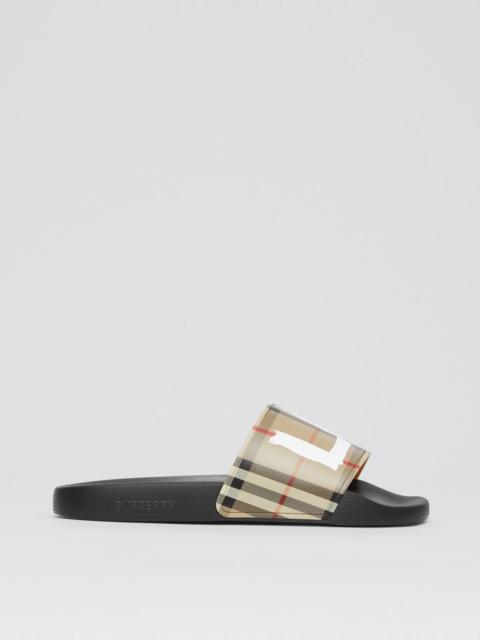 Burberry Love Print Vintage Check Slides
