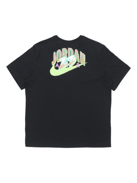 Jordan Air Jordan 23 Swoosh Sports Causual Ventilate Letter Printing Round Collar Male Black CZ8379-010