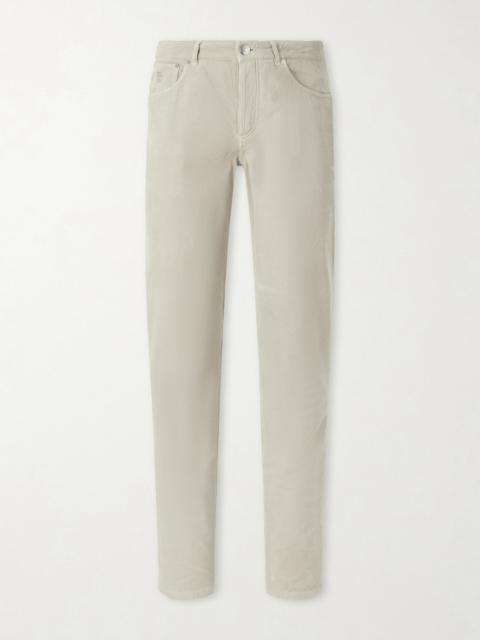 Brunello Cucinelli Straight-Leg Cotton-Corduroy Trousers
