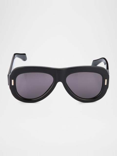 FERRAGAMO 57mm Rivets Aviator Sunglasses