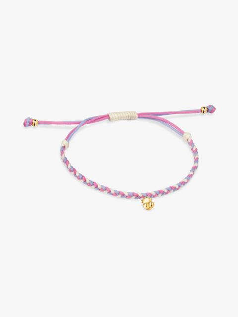 TOUS Bear Bracelet with 18K gold vermeil and pink/white nylon TOUS Motifs
