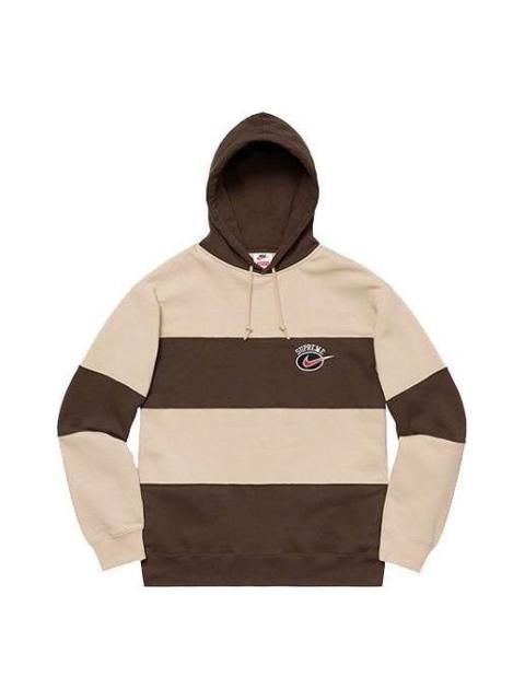 Supreme Supreme x Nike Stripe Hooded Sweatshirt 'Brown Tan' SUP-SS19-10153
