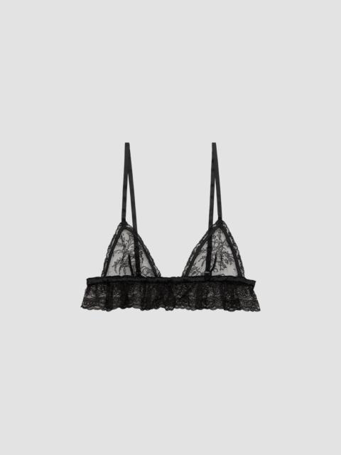 Dolce & Gabbana Women's Floral Lace Ruffle Soft Cup Bra - Black