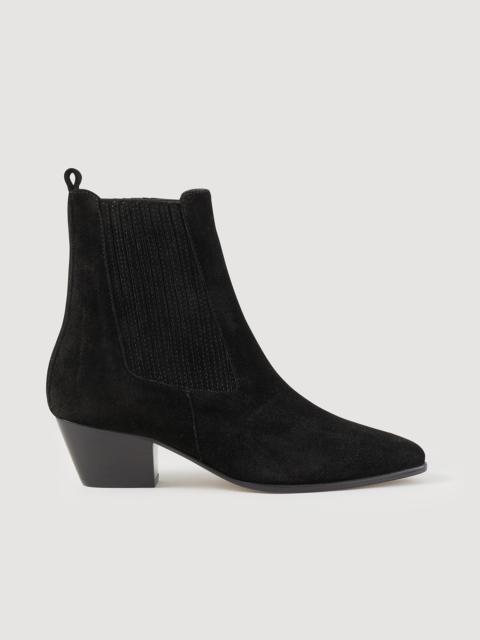 Sandro Leather ankle boots with elastic
