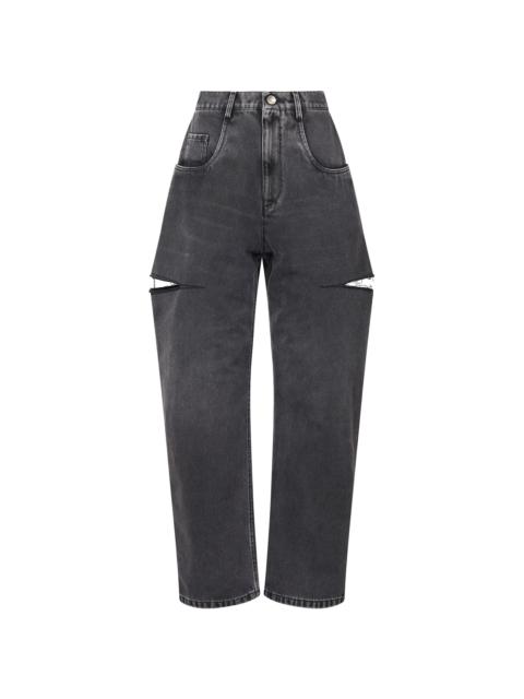 Maison Margiela CUT OUT JEANS - BLACK WASHED