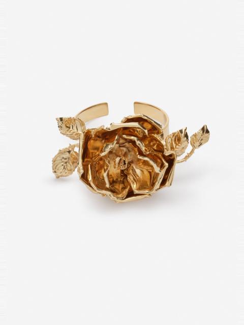 MAGDA BUTRYM Rose cuff bracelet in gold