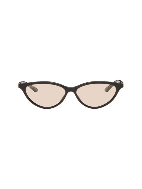 GUCCI Black & Gold Cat-Eye Frame Sunglasses