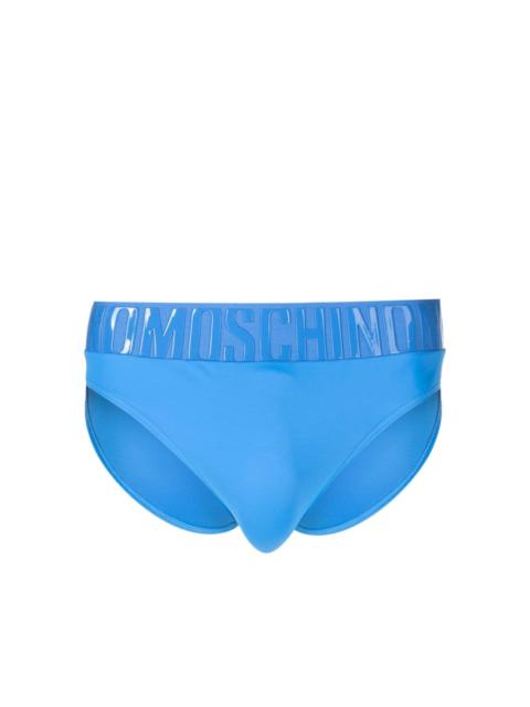rubberised-logo waistband swim trunks