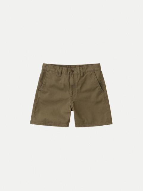Nudie Jeans Luke Shorts Solid Faded Green