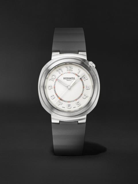 Hermès Cut Automatic 36mm Stainless Steel and Rubber Watch, Ref. No 404924WW00 Gray
