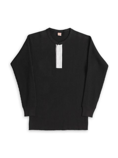 The Real McCoys The Real McCoy's Waffle Thermal Henley Undershirt Black