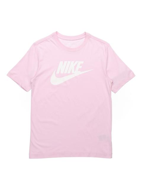 Nike Nike Sportswear 고전적인 로고 인쇄 둥근 목 짧은 소매 분홍색 빨간 Pinkred AR5005-663