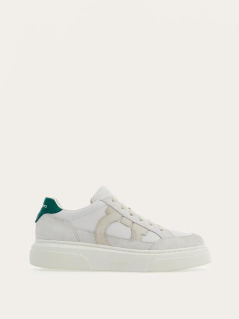 FERRAGAMO Low cut sneaker with Gancini outline