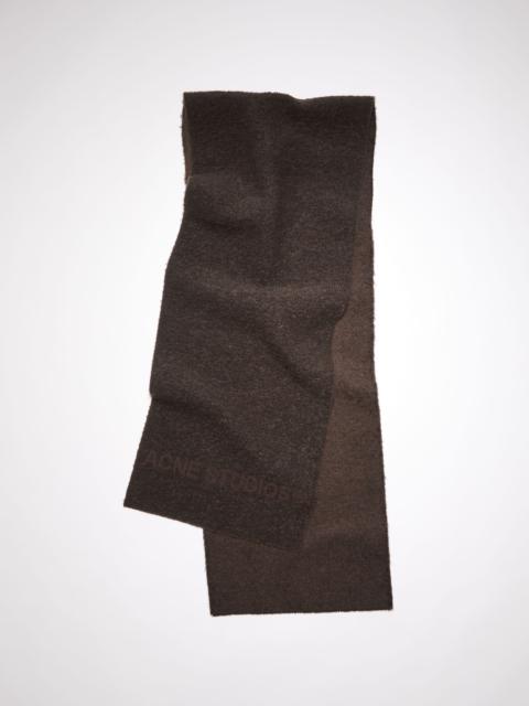 Logo wool-blend scarf - Chocolate brown