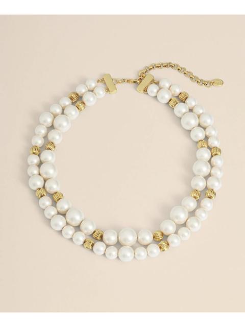 Brooks Brothers Double Strand Gold-Tone Faux-Pearl Necklace