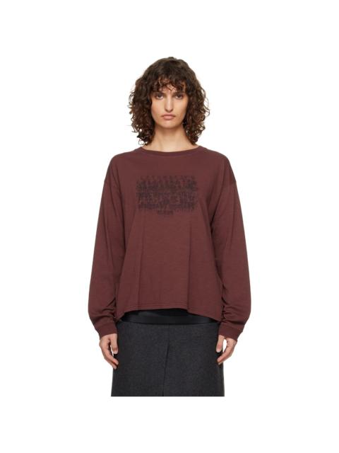 Maison Margiela Burgundy Cotton Numerical T-shirt