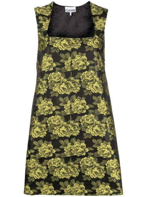 GANNI flower jacquard suiting minidress