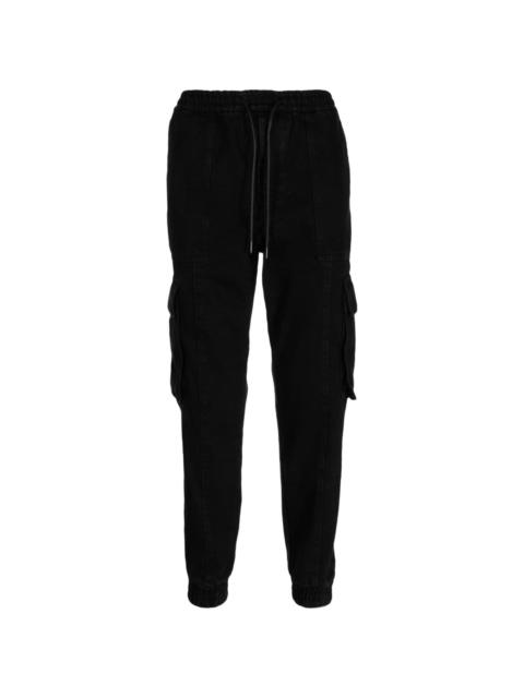 drawstring cotton tapered trousers